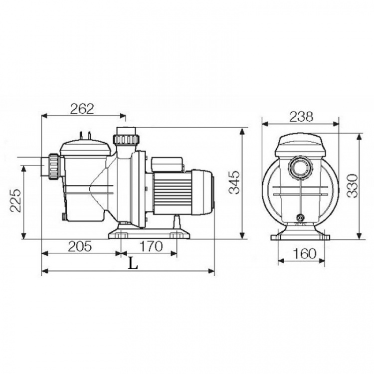 Насос с префильтром Pool King FCP-1100S2  B0302700221 