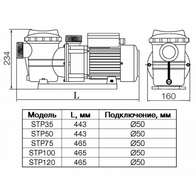 Насос с префильтром Pool King STP75  B0302400194 