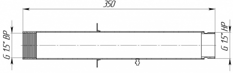 Стеновой проход 1,5" 350 мм под плитку  АС 13.101 