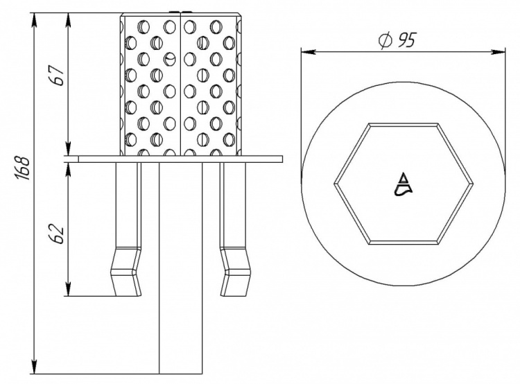 Шумоглушитель в переливной лоток (AISI 316L)  АС 02.150/L 