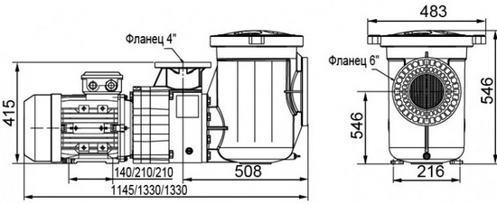 Насос с префильтром Pool King FCP-15AN  B0302602037 