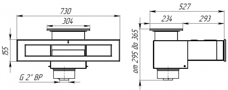 Скиммер с узким раструбом с герконовым датчиком уровня (AISI 316L)  АС 05.500/LА 