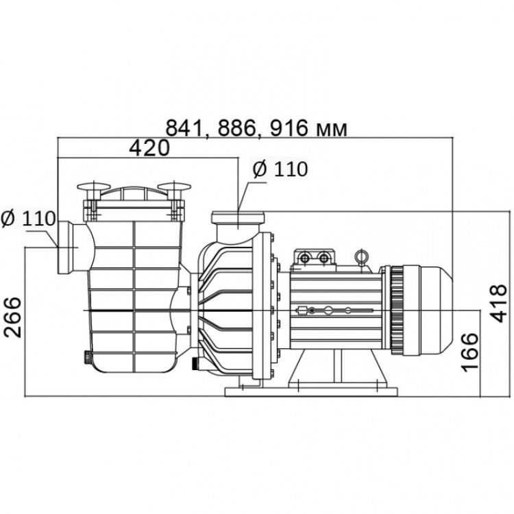 Насос с префильтром Pool King FCP-7500B  B0302602049 