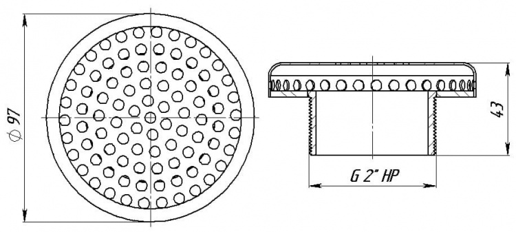 Водозабор Мини, плитка (AISI 316L)  АС 08.002/L 