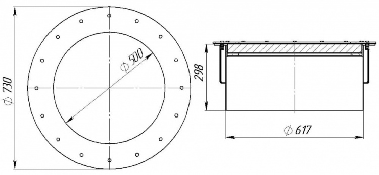 Иллюминатор круглый D=500мм  АС 15.500 