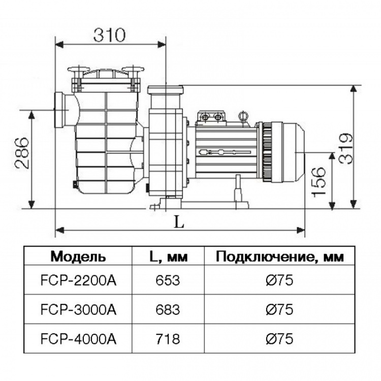 Насос с префильтром Pool King FCP-3000A  B0302600210 