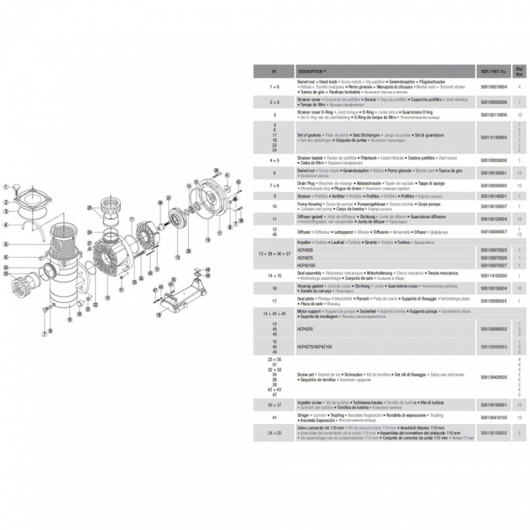 Насос с префильтром Hayward HCP42753E KAL750T2 IE3  HCP42753E 