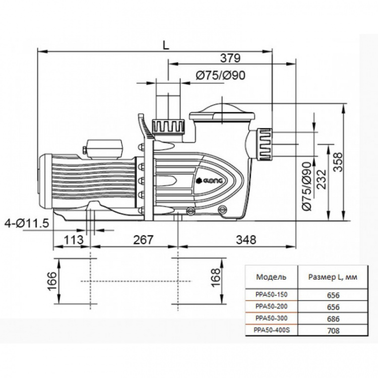 Насос с префильтром Pool King PPA50-200  B0303702065 