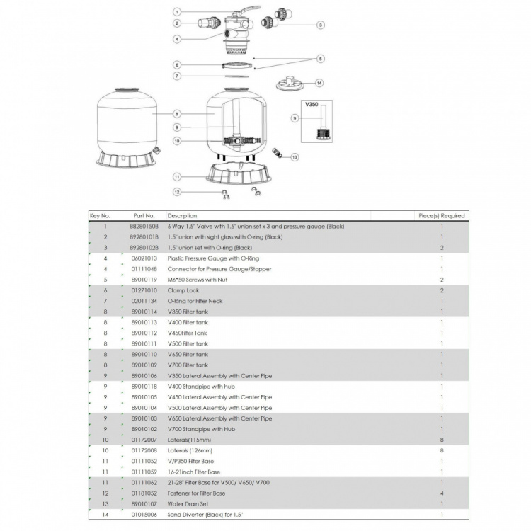 Фильтр Aquaviva V400 (6 м3/ч, D410)  V400 