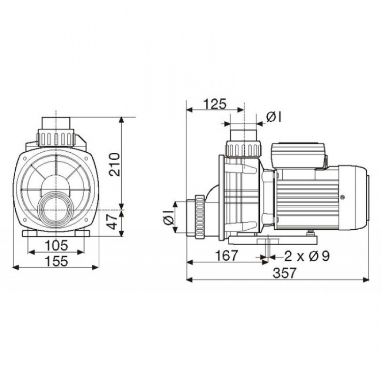 Насос без префильтра Pool King BTP-750  B0302800227 