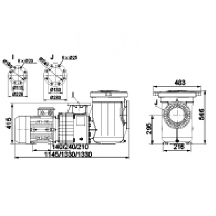 Насос с префильтром Pool King FCP-10AN  B0302602036 