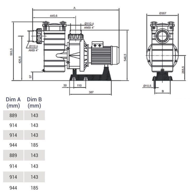 Насос с префильтром Hayward HCP40753E KAN760 T2 IE3  HCP40753E 