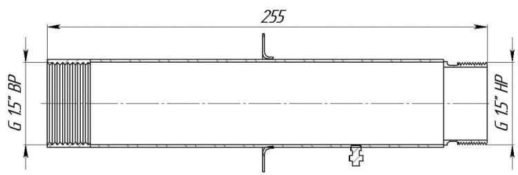 Стеновой проход 1,5" 250 мм под плитку (AISI 316L)  АС 13.091/L 