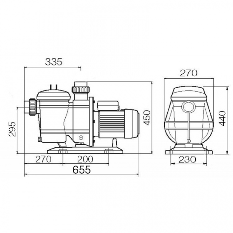 Насос с префильтром Pool King FCP-1500S  B0302700222 