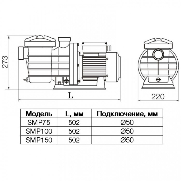 Насос Pool King с префильтром SMP100  B0302400190 