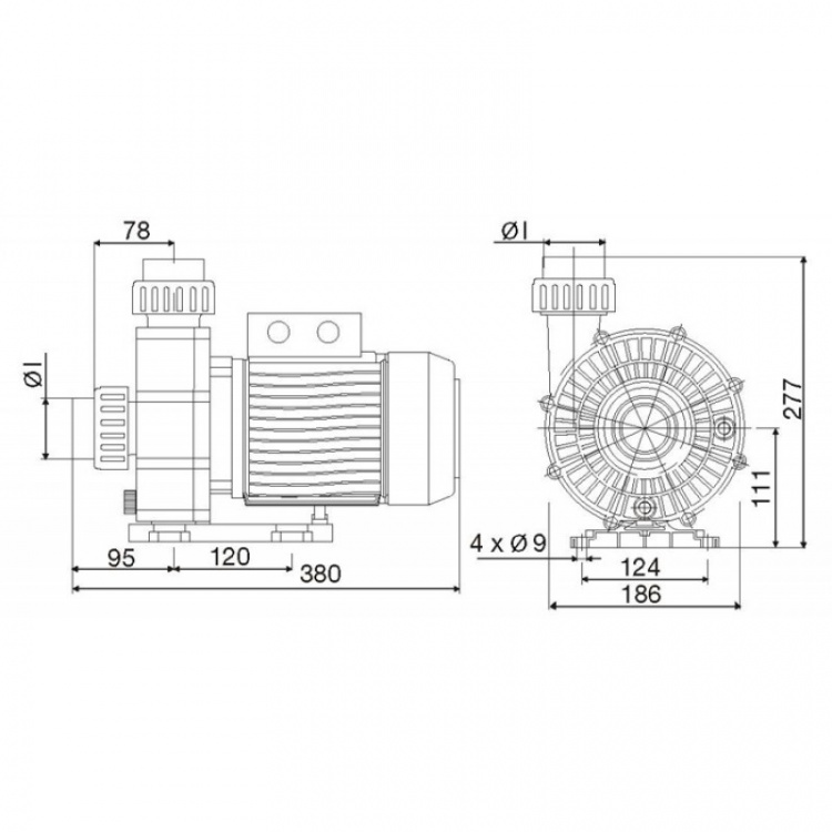 Насос без префильтра Pool King BTP-1100A  B0302800230 