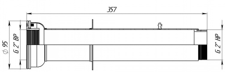 Стеновой проход 2" 350 мм под плёнку (AISI 316L)  АС 13.110/L 