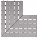 Переливная решетка угол 90 град. Serapool Delizia, 38,5x38,5 см, серый