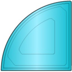Купель из стеклопластика Fiber Pools Корнер 1,7х1,7 м глубина 1.50 м, цвет голубой гранит