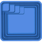 Купель из стеклопластика Престиж 2525, 2,6x2,6x1,5 м эконом, цвет голубой