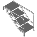 Лестница Ideal Miami 4 ступени, ABS-пластик (фланцевые крепления)