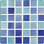 Фарфоровая мозаичная смесь Serapool VERSICOLOR 5x5 см, (бирюзовый/синий)