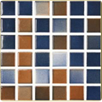 Фарфоровая мозаичная смесь Serapool VERSICOLOR 5x5 см, (горчичный/синий)