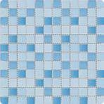 Фарфоровая мозаичная смесь Serapool голубой микс 25x25 мм