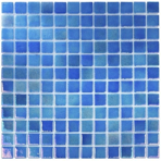 Мозаика стеклянная однотонная Castellon BP213 голубой-золотистый перламутр