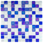 Стеклянная мозаичная смесь Castellon BP211 сине-белый перламутр