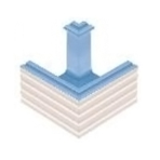 Переливной лоток керамический K7 (туннельная система) наружный угол, 20x20, св.голубой