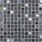 Мозаика стеклянная однотонная Vidrepur Elements Aura №828 Черный ( на сетке)