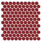 Мозаика фарфоровая однотонная Serapool 26,5 мм (круглая) вишневый
