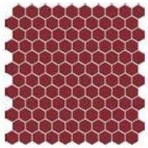 Мозаика фарфоровая однотонная Serapool 26,5 мм (шестигранная) вишневый