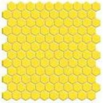 Мозаика фарфоровая однотонная Serapool 26,5 мм (шестигранная) желтый