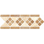 Плитка каменная Poolmagic бордюр Mosaico Toscana 10х30,5, незаполненный травертин
