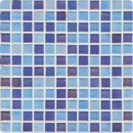 Стеклянная мозаичная смесь Vidrepur Shell Mix Deep Blue 552/555 (на сетке)