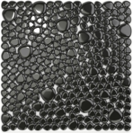 Мозаика стеклянная однотонная Antarra Drops mono DIR012,Черный,гладкая (без лака)