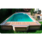 Деревянный бассейн Watermann Azteck свободной формы 4x8.90 м, глубина 1.4 м, наземный