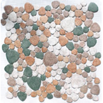 Керамическая мозаичная смесь Giaretta Морские камешки P-4, основа на сетке