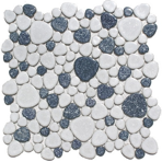 Керамическая мозаичная смесь Giaretta Морские камешки TP-12, основа на сетке