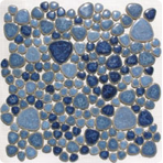 Мозаика керамическая однотонная Giaretta Морские камешки P-11, основа на сетке