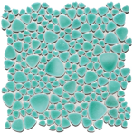 Мозаика керамическая однотонная Giaretta Морские камешки Frozen Jade