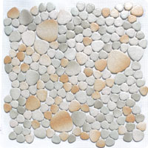 Мозаика керамическая однотонная Giaretta Морские камешки RUST-30, основа на сетке