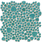 Мозаика керамическая однотонная Giaretta Морские камешки Green Atoll