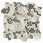 Мозаика стеклянная однотонная Giaretta Морские камешки PGNX-62F, на сетке