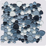 Мозаика стеклянная однотонная Giaretta Морские камешки PGX-82, на сетке