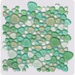 Мозаика стеклянная однотонная Giaretta Морские камешки PGX-31, на сетке