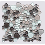 Мозаика стеклянная однотонная Giaretta Морские камешки PGX-66, на сетке
