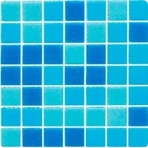 Стеклянная мозаичная смесь JNJ JN 20x20 см SEA, на бумаге, лист 0.107 кв.м